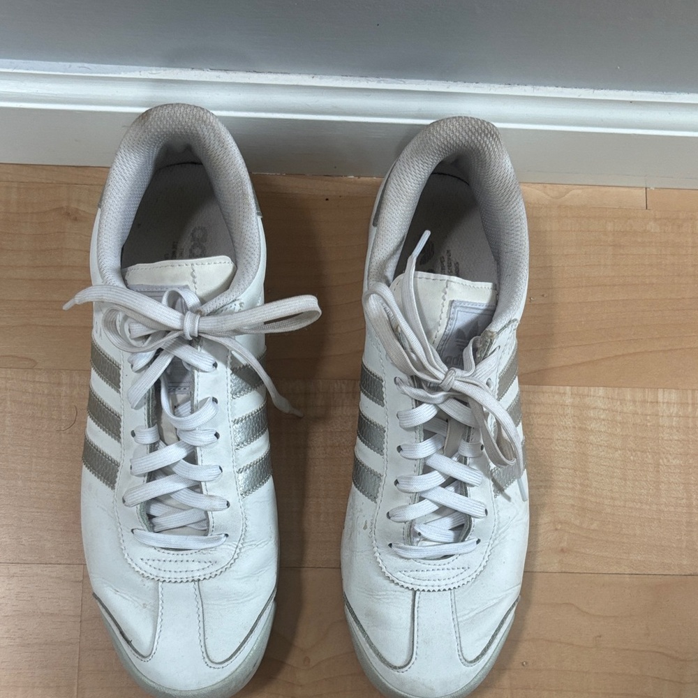 adidas White and Silver Men's Sneakers